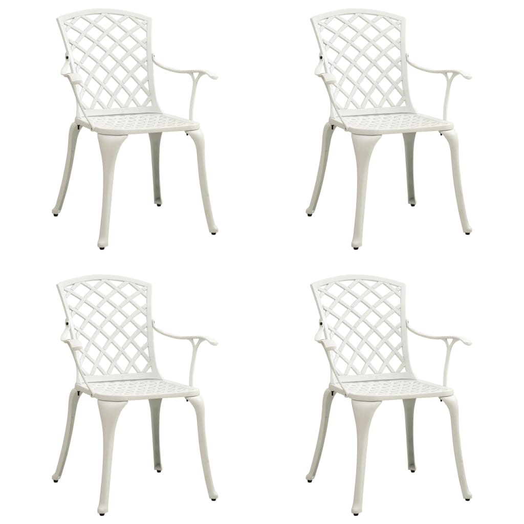 Tuinstoelen 4 st gietaluminium wit is nu te koop bij PeponiXL, paradijselijk wonen!