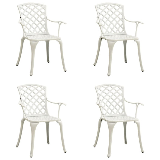 Tuinstoelen 4 st gietaluminium wit is nu te koop bij PeponiXL, paradijselijk wonen!