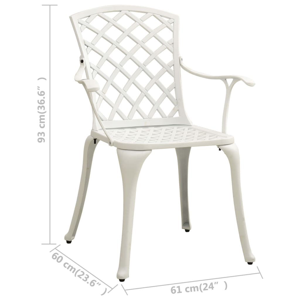 Tuinstoelen 4 st gietaluminium wit is nu te koop bij PeponiXL, paradijselijk wonen!