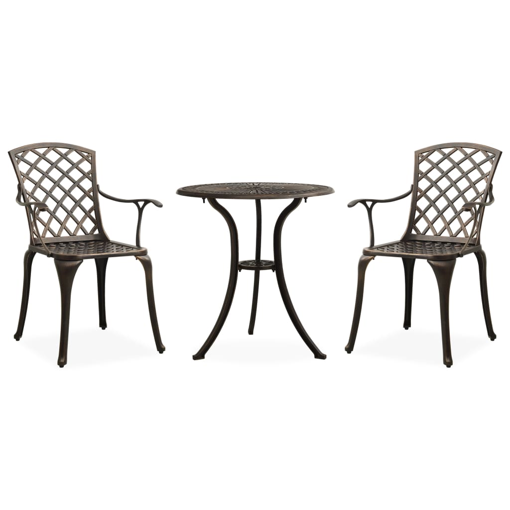 3-delige Bistroset gietaluminium bronskleurig is nu te koop bij PeponiXL, paradijselijk wonen!