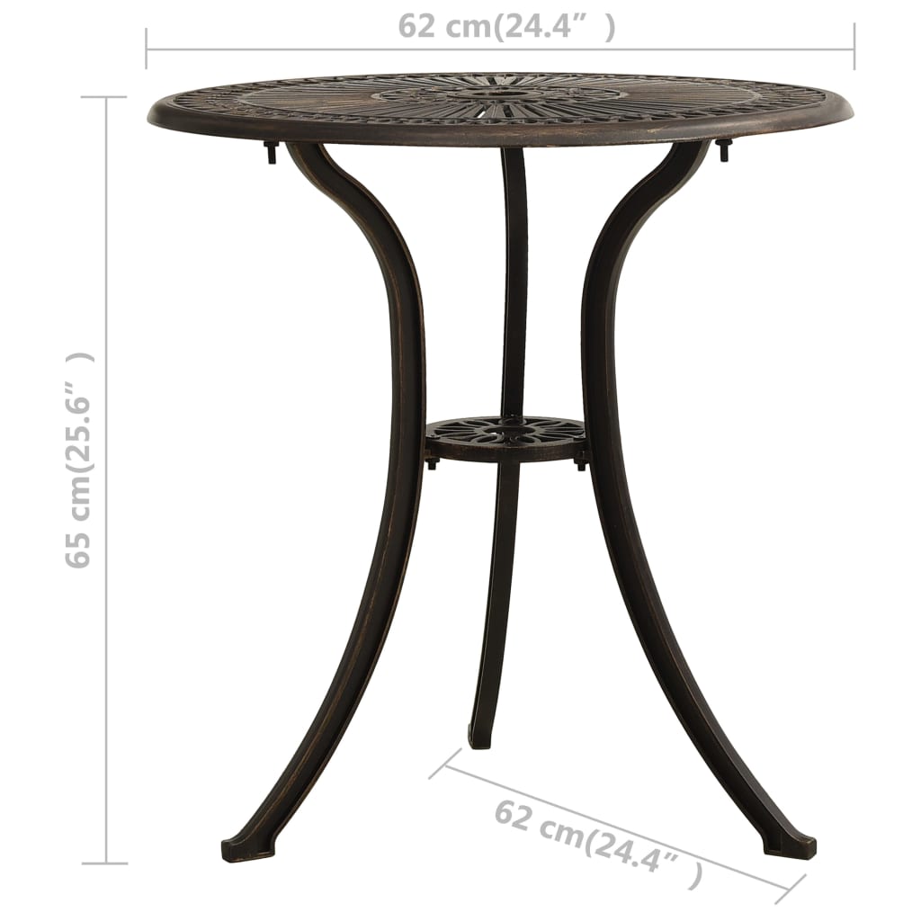 3-delige Bistroset gietaluminium bronskleurig is nu te koop bij PeponiXL, paradijselijk wonen!
