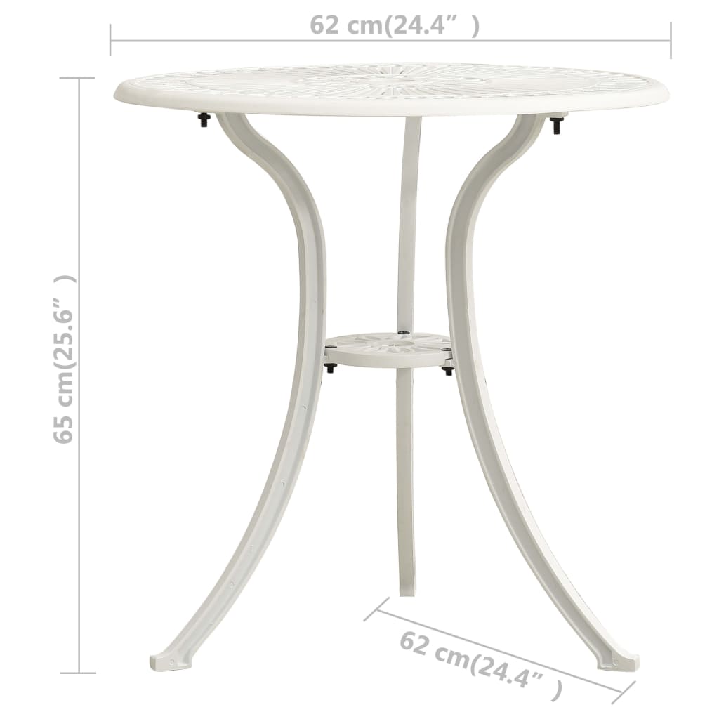 3-delige Bistroset gietaluminium wit is nu te koop bij PeponiXL, paradijselijk wonen!