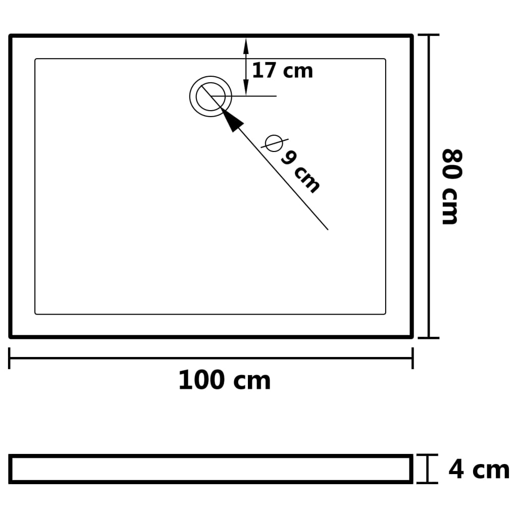 Douchebak met noppen 80x100x4 cm ABS wit is nu te koop bij PeponiXL, paradijselijk wonen!