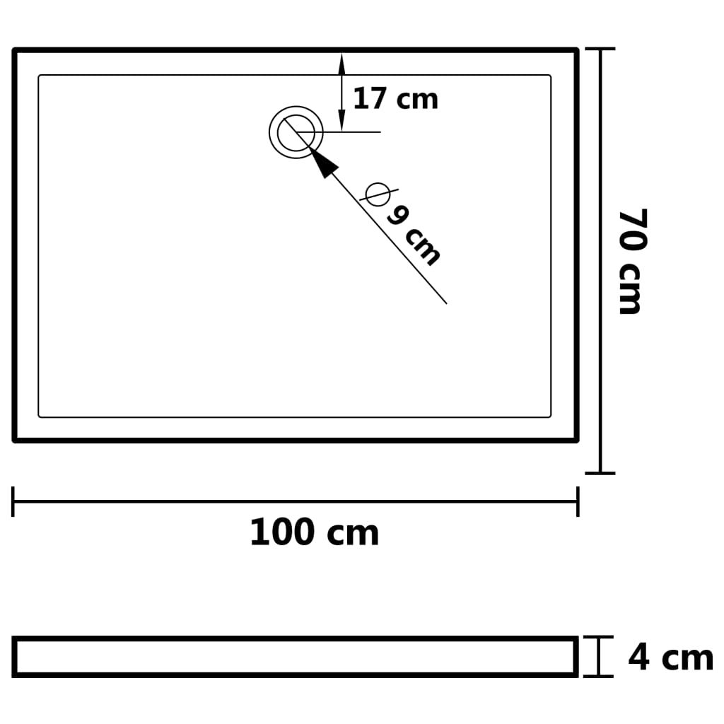 Douchebak met noppen 70x100x4 cm ABS wit is nu te koop bij PeponiXL, paradijselijk wonen!