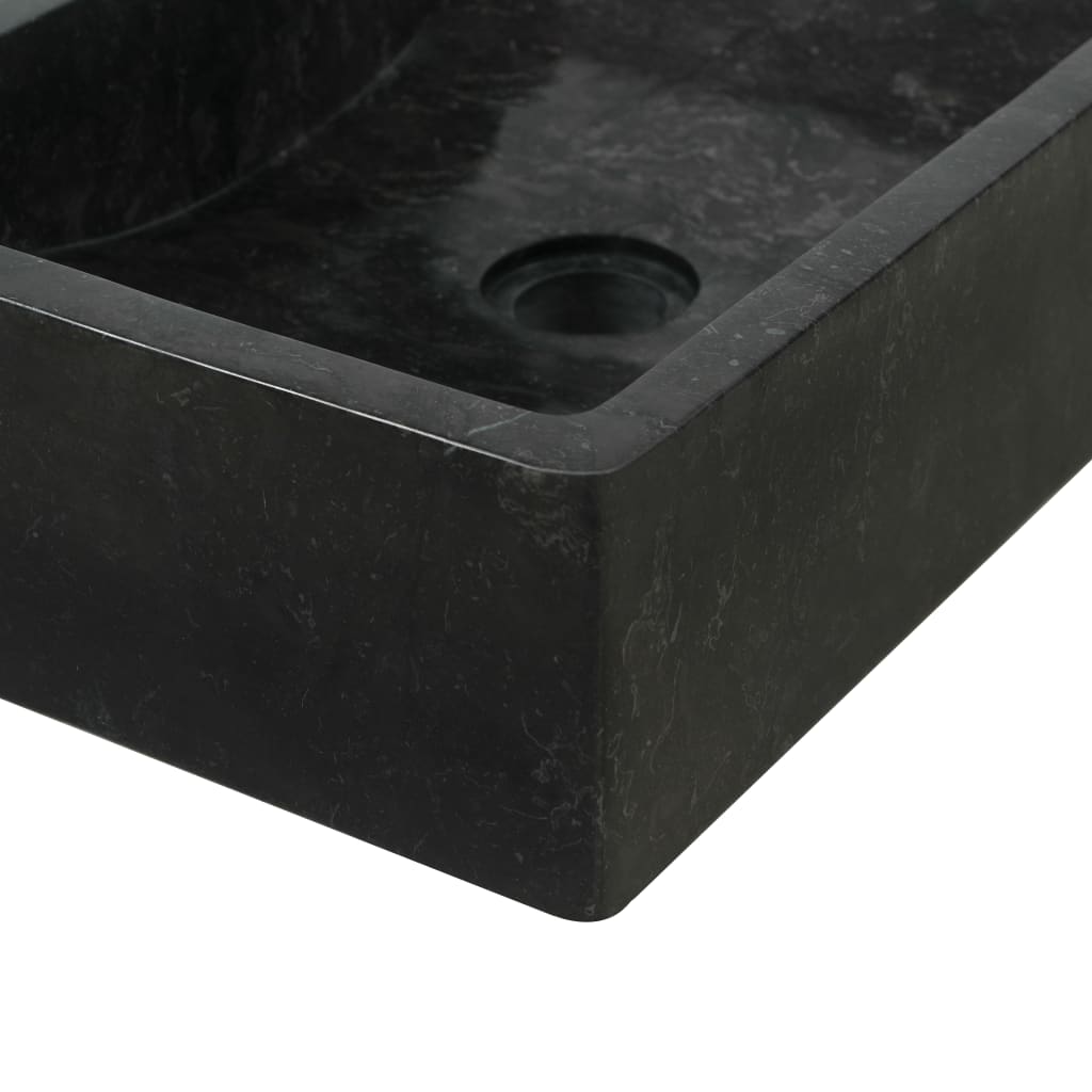 Wastafelkast met marmeren wastafel massief teakhout zwart is nu te koop bij PeponiXL, paradijselijk wonen!