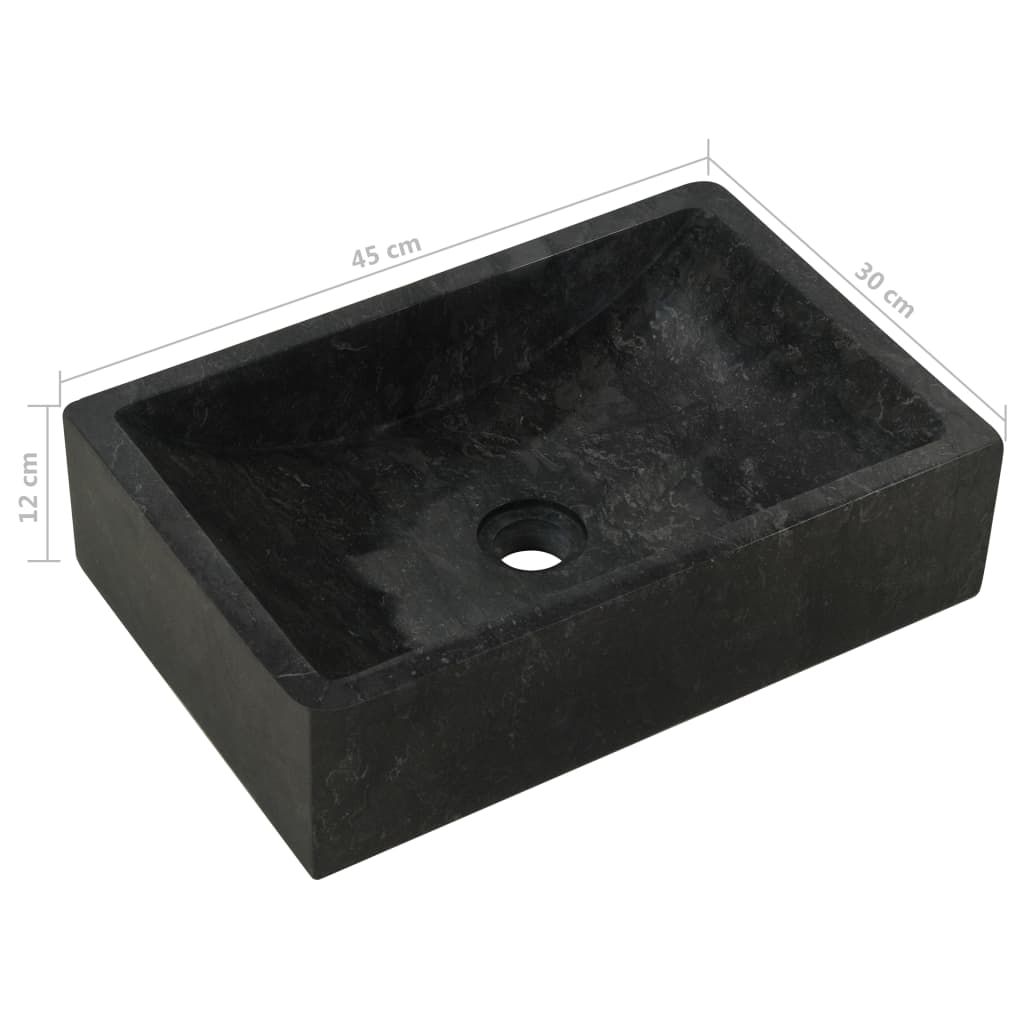 Wastafelkast met marmeren wastafel massief teakhout zwart is nu te koop bij PeponiXL, paradijselijk wonen!
