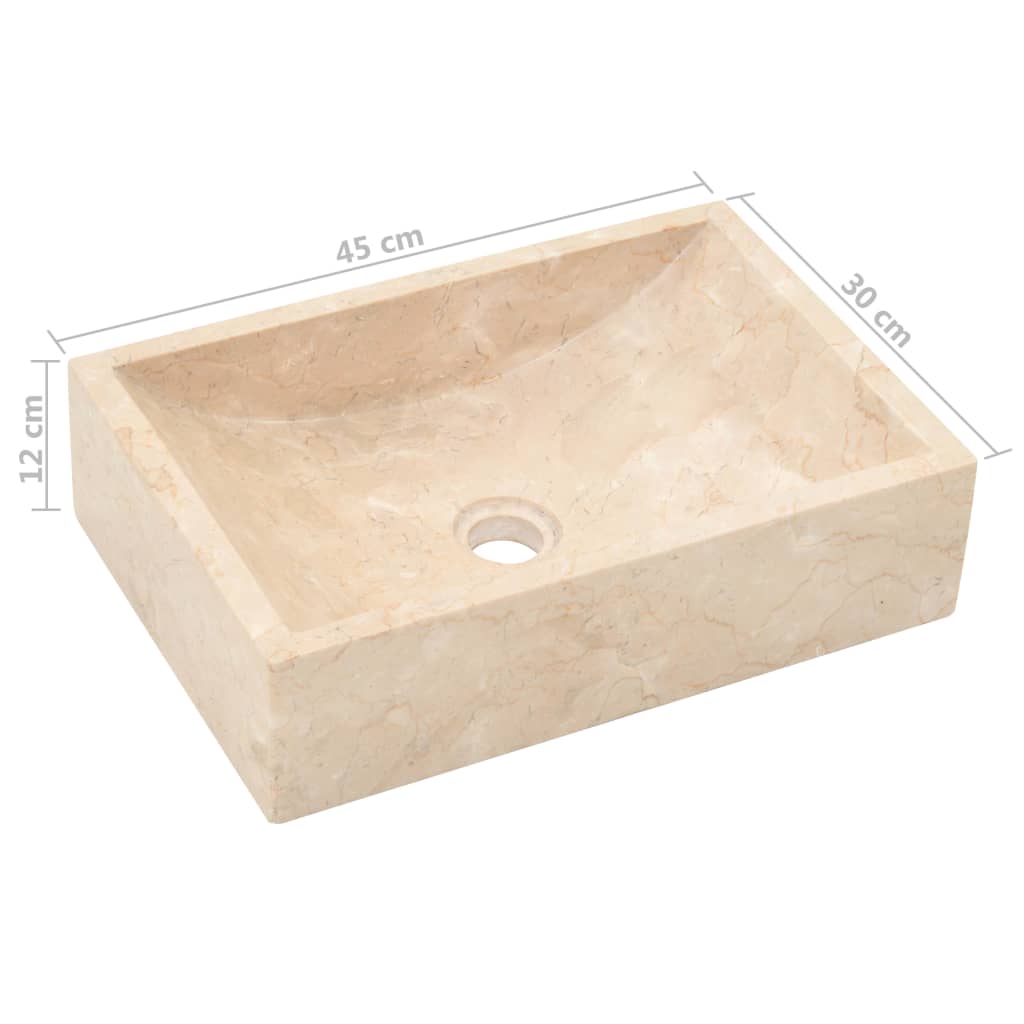 Wastafelkast met marmeren wastafel massief teakhout crèmekleur is nu te koop bij PeponiXL, paradijselijk wonen!