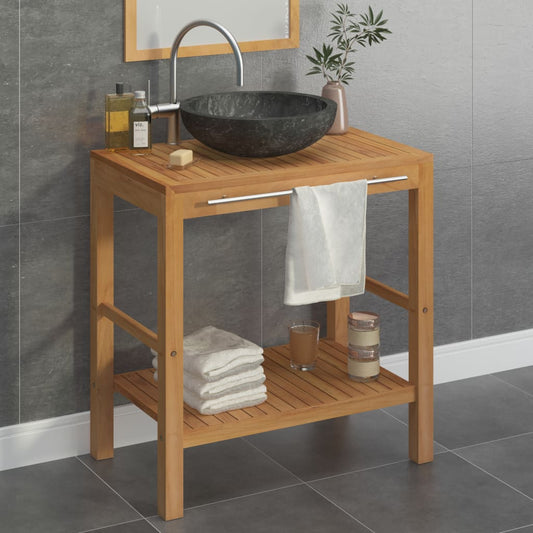 Wastafelkast met marmeren wastafel massief teakhout zwart is nu te koop bij PeponiXL, paradijselijk wonen!