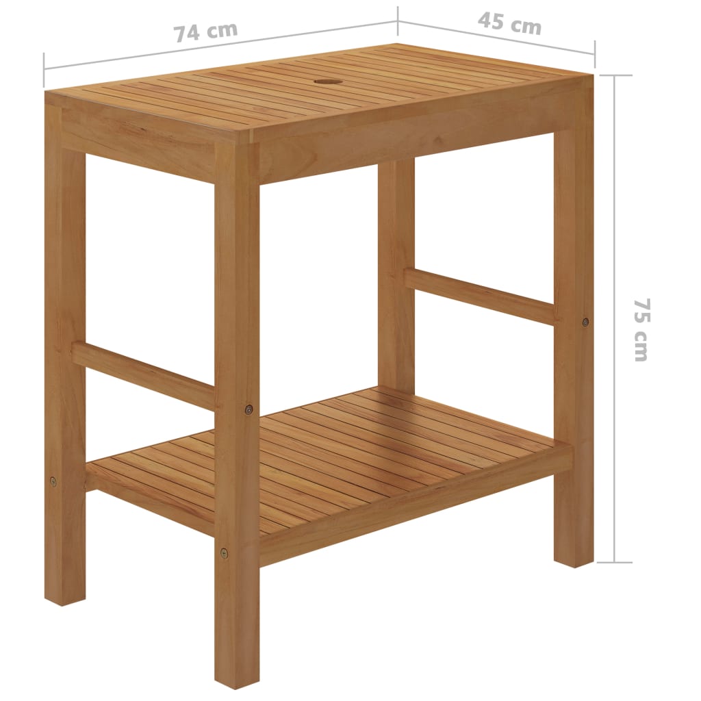 Wastafelkast met marmeren wastafel massief teakhout crèmekleur is nu te koop bij PeponiXL, paradijselijk wonen!