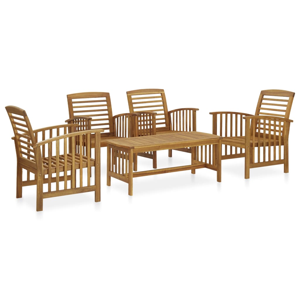 5-delige Loungeset massief acaciahout is nu te koop bij PeponiXL, paradijselijk wonen!
