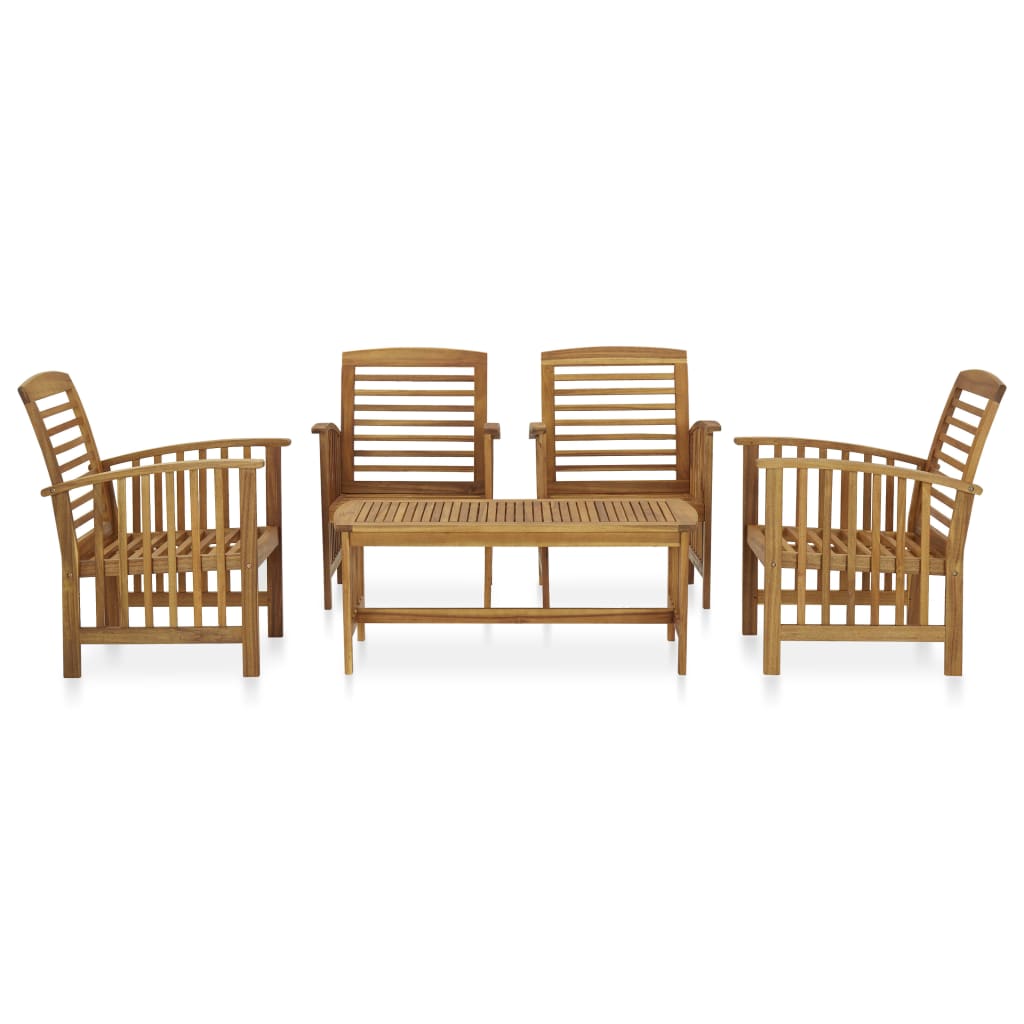 5-delige Loungeset massief acaciahout is nu te koop bij PeponiXL, paradijselijk wonen!