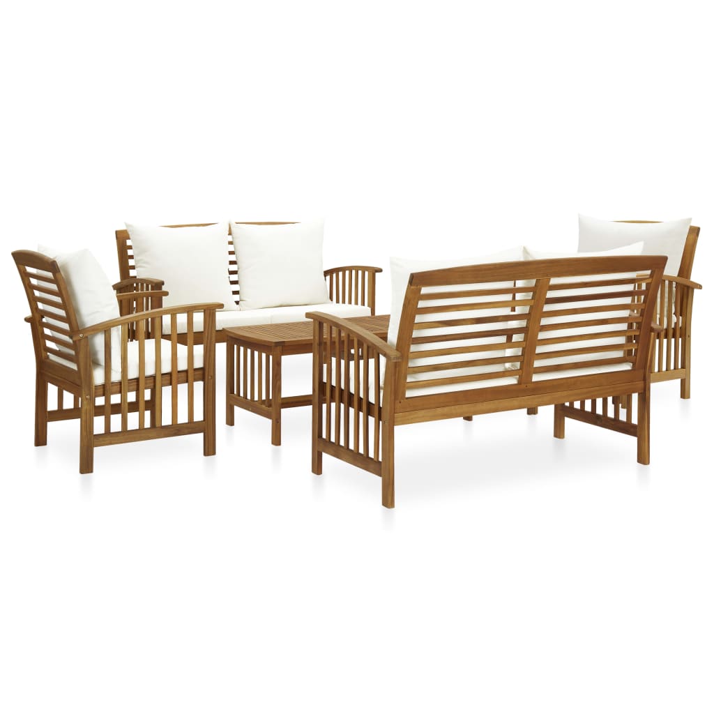 5-delige Loungeset met kussens massief acaciahout is nu te koop bij PeponiXL, paradijselijk wonen!
