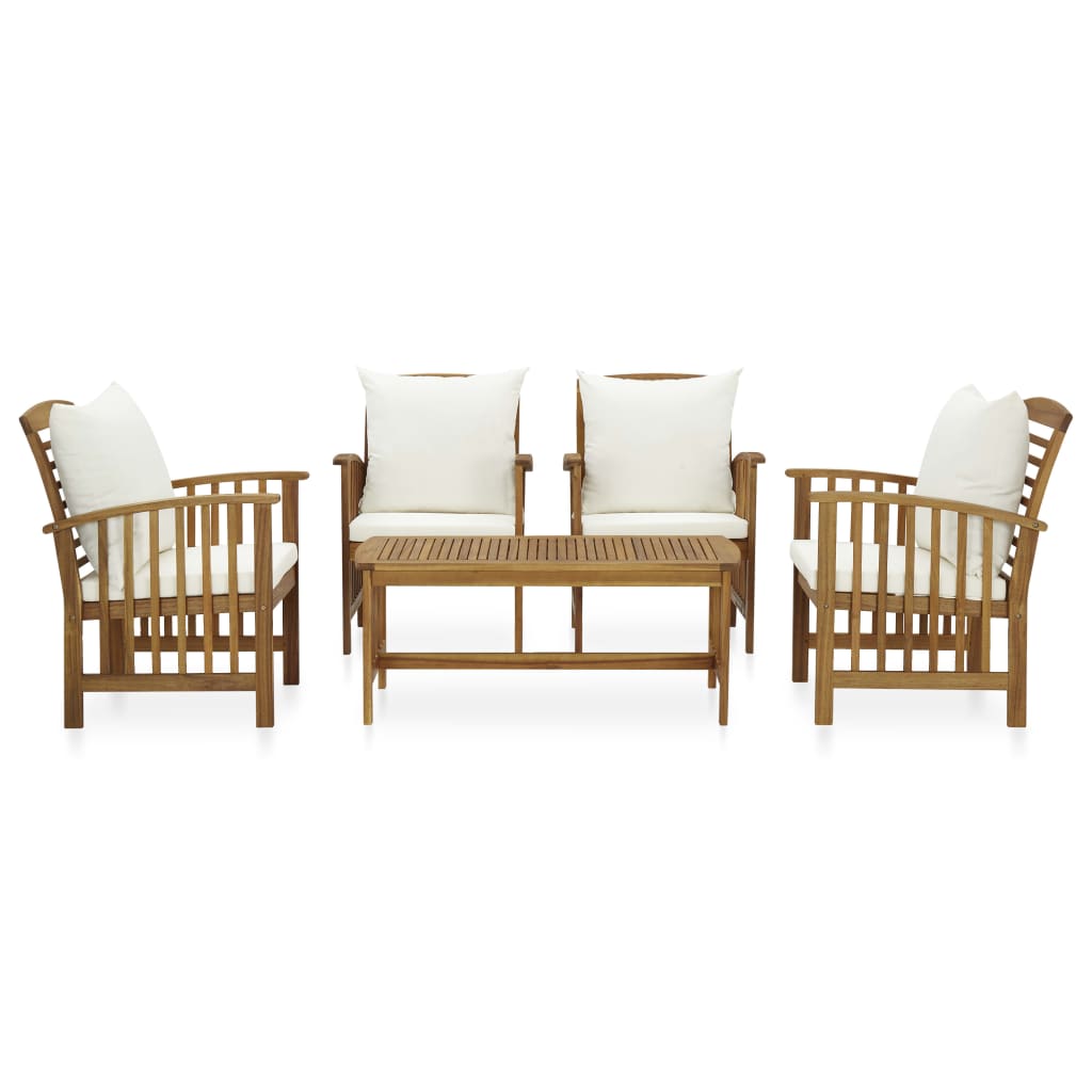 5-delige Loungeset met kussens massief acaciahout is nu te koop bij PeponiXL, paradijselijk wonen!