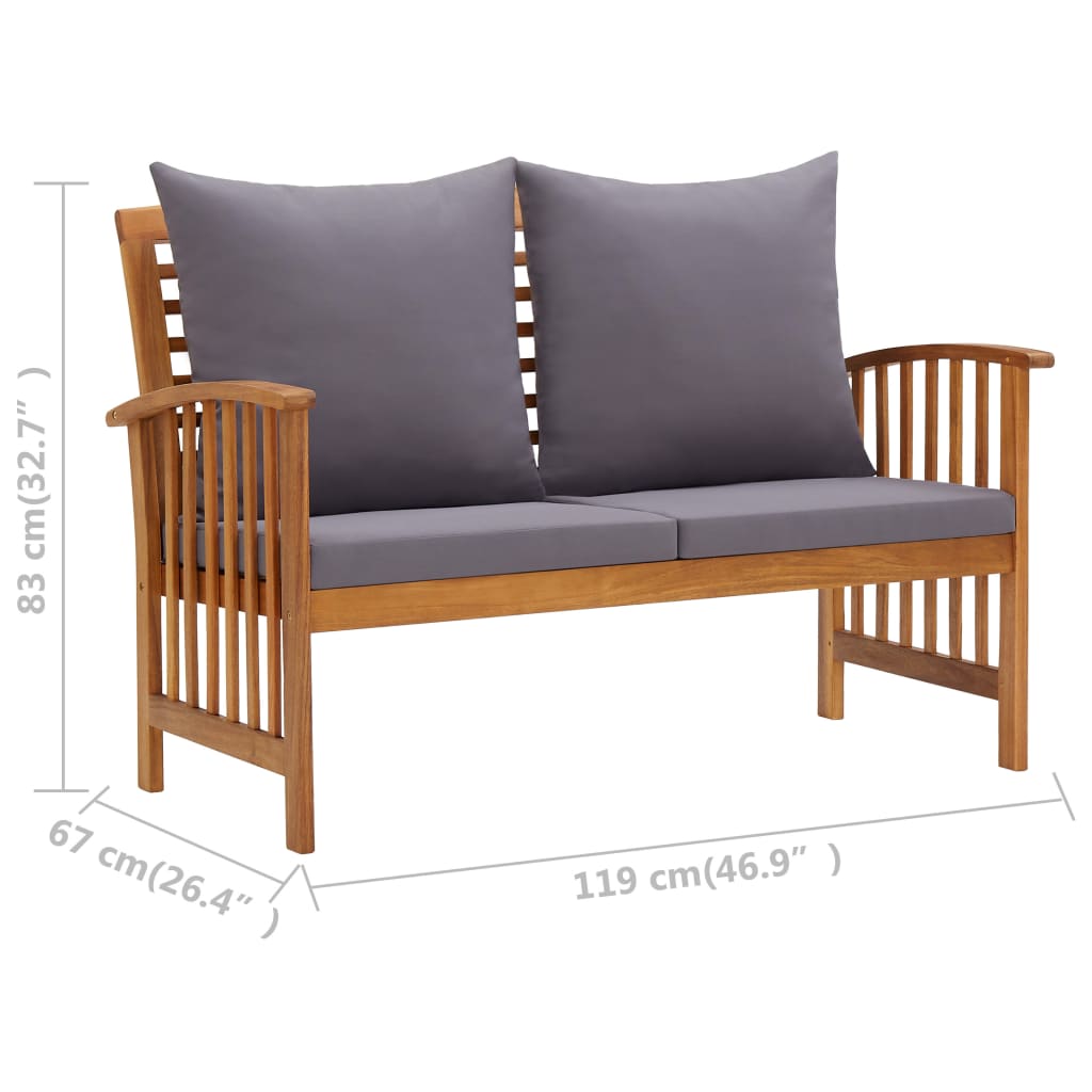 5-delige Loungeset met kussens massief acaciahout is nu te koop bij PeponiXL, paradijselijk wonen!
