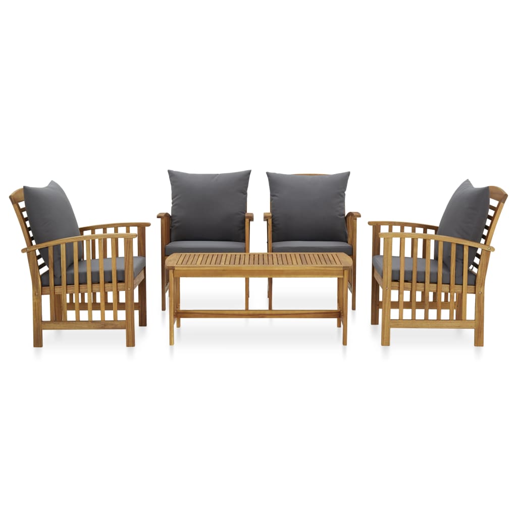 5-delige Loungeset met kussens massief acaciahout is nu te koop bij PeponiXL, paradijselijk wonen!