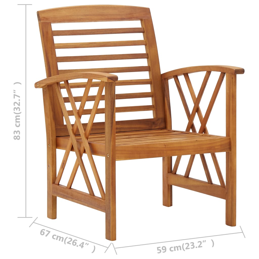 5-delige Loungeset massief acaciahout is nu te koop bij PeponiXL, paradijselijk wonen!