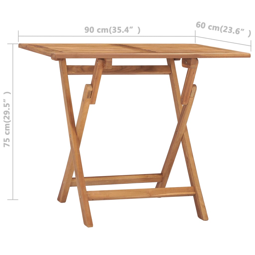 Tuintafel inklapbaar 90x60x75 cm massief teakhout is nu te koop bij PeponiXL, paradijselijk wonen!