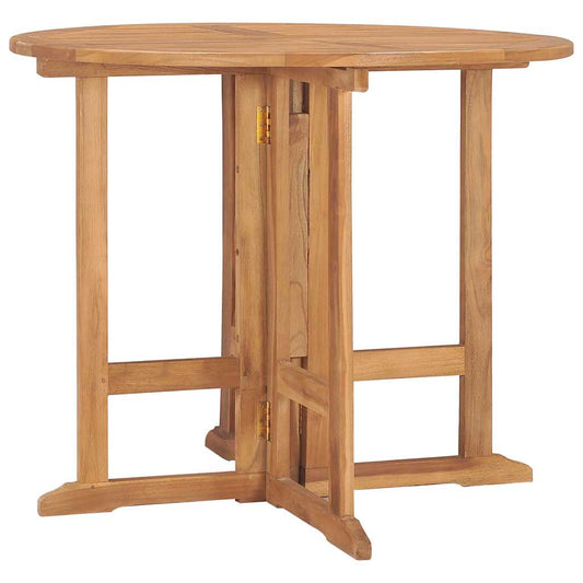 Tuintafel inklapbaar Ø 90x75 cm massief teakhout is nu te koop bij PeponiXL, paradijselijk wonen!