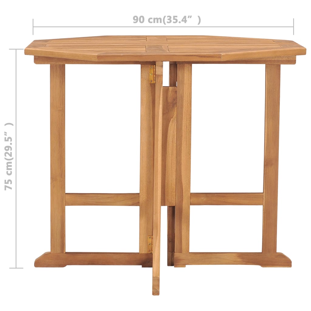 Tuintafel inklapbaar 90x90x75 cm massief teakhout is nu te koop bij PeponiXL, paradijselijk wonen!