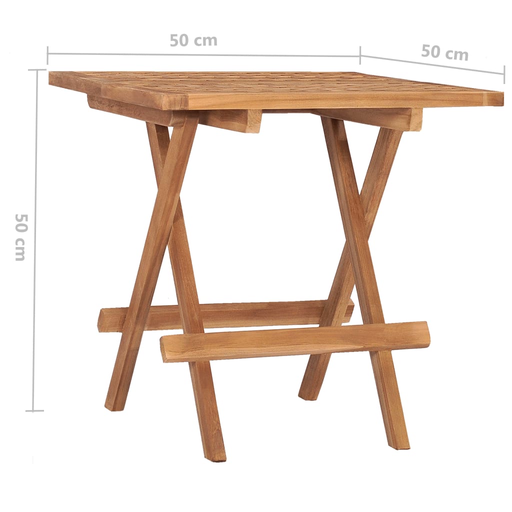 Tuintafel inklapbaar 50x50x50 cm massief teakhout is nu te koop bij PeponiXL, paradijselijk wonen!