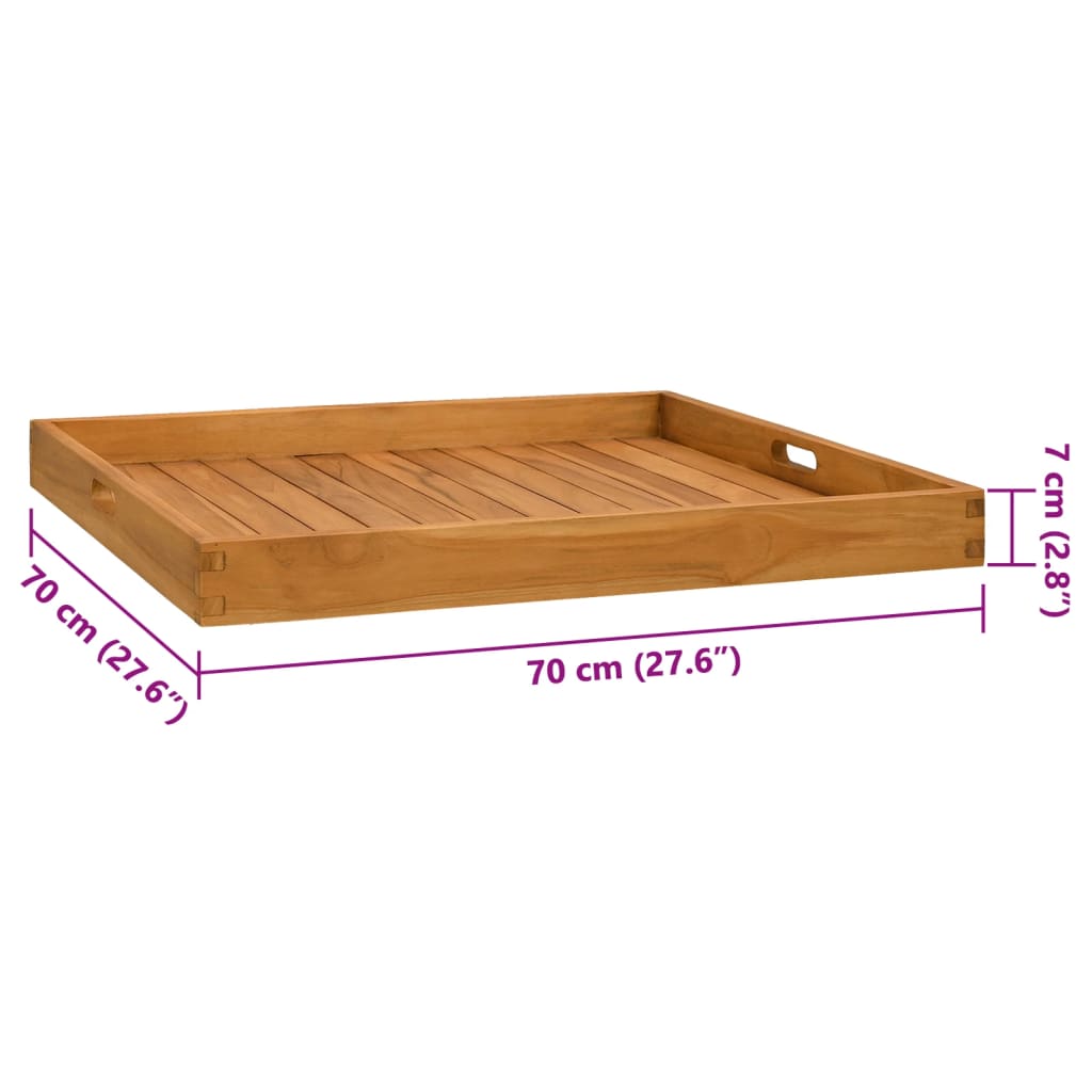 Dienblad 70x70 cm massief teakhout is nu te koop bij PeponiXL, paradijselijk wonen!
