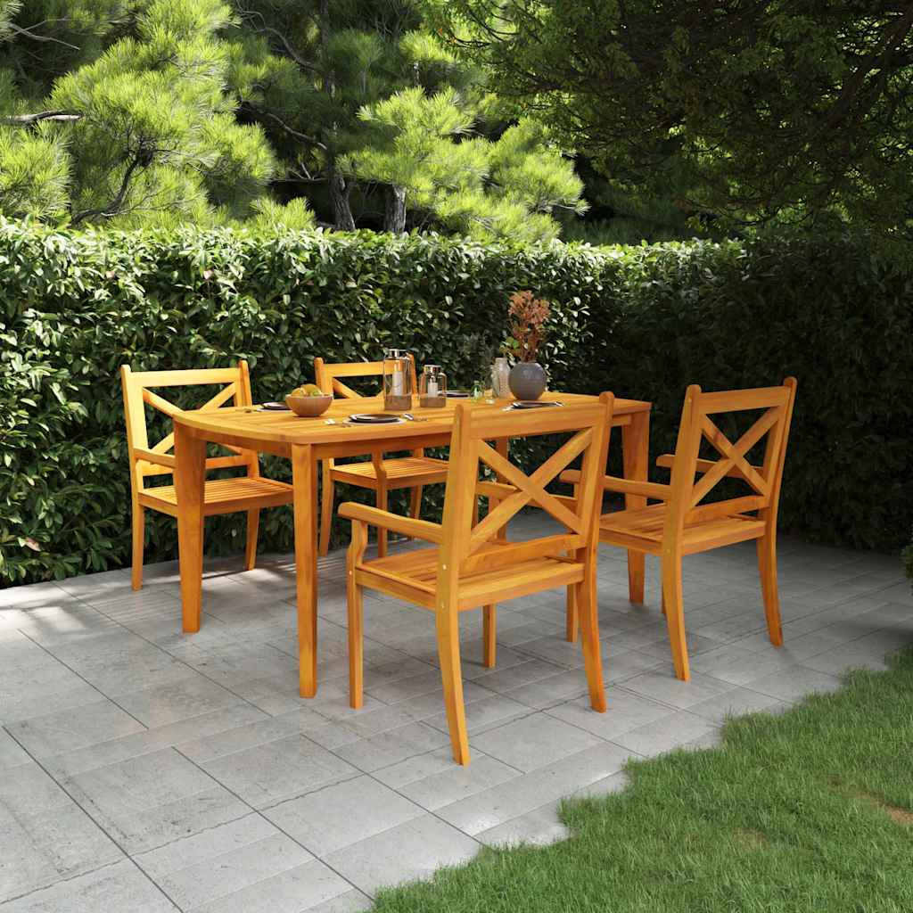 5-delige Tuinset massief acaciahout is nu te koop bij PeponiXL, paradijselijk wonen!