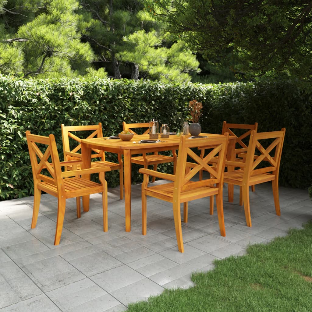 7-delige Tuinset massief acaciahout is nu te koop bij PeponiXL, paradijselijk wonen!