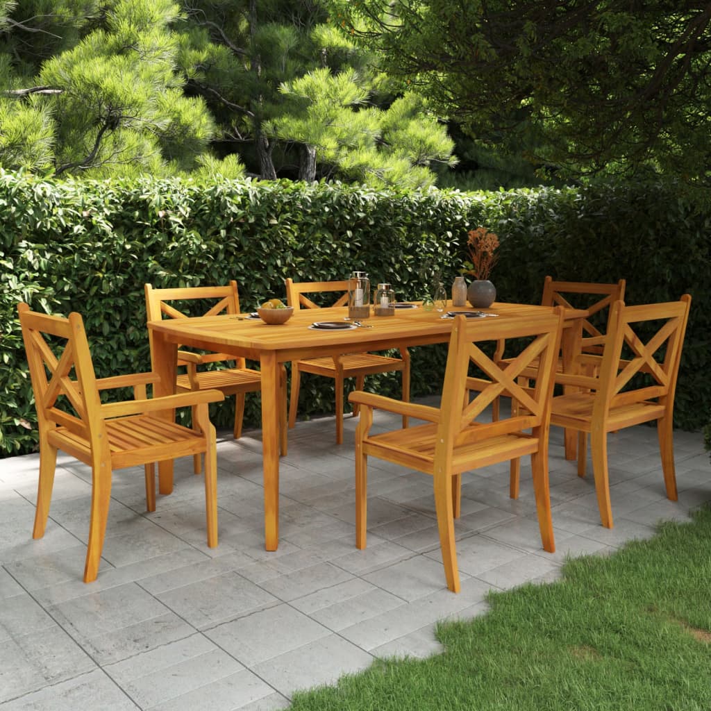 7-delige Tuinset massief acaciahout is nu te koop bij PeponiXL, paradijselijk wonen!