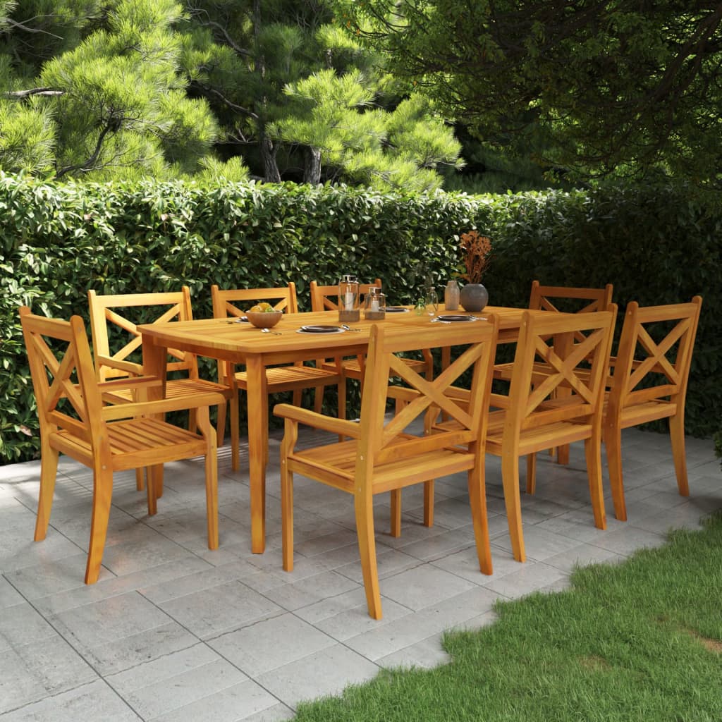 9-delige Tuinset massief acaciahout is nu te koop bij PeponiXL, paradijselijk wonen!