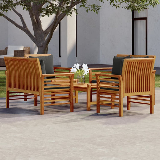 5-delige Loungeset met kussens massief acaciahout is nu te koop bij PeponiXL, paradijselijk wonen!