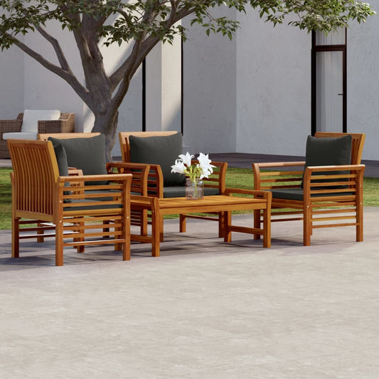 5-delige Loungeset met kussens massief acaciahout is nu te koop bij PeponiXL, paradijselijk wonen!
