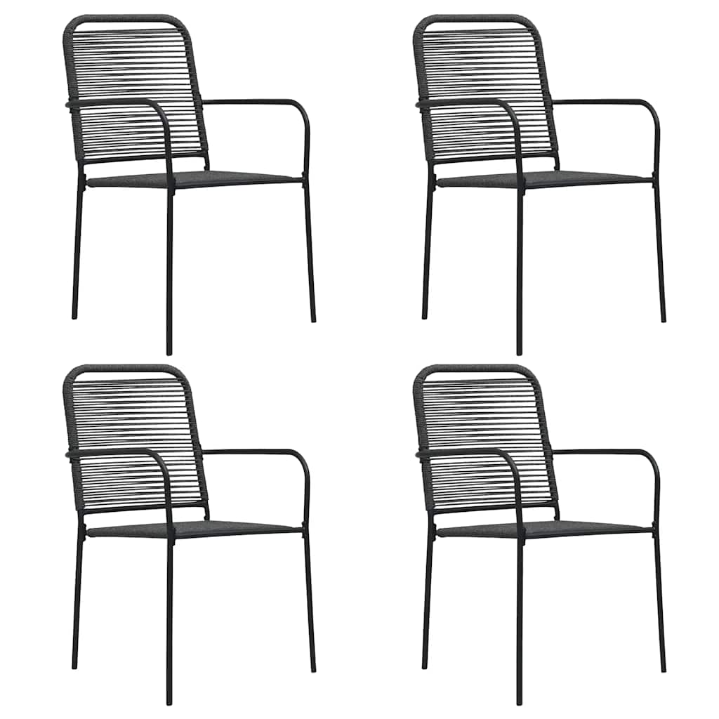 5-delige Tuinset katoenen touw en staal zwart is nu te koop bij PeponiXL, paradijselijk wonen!