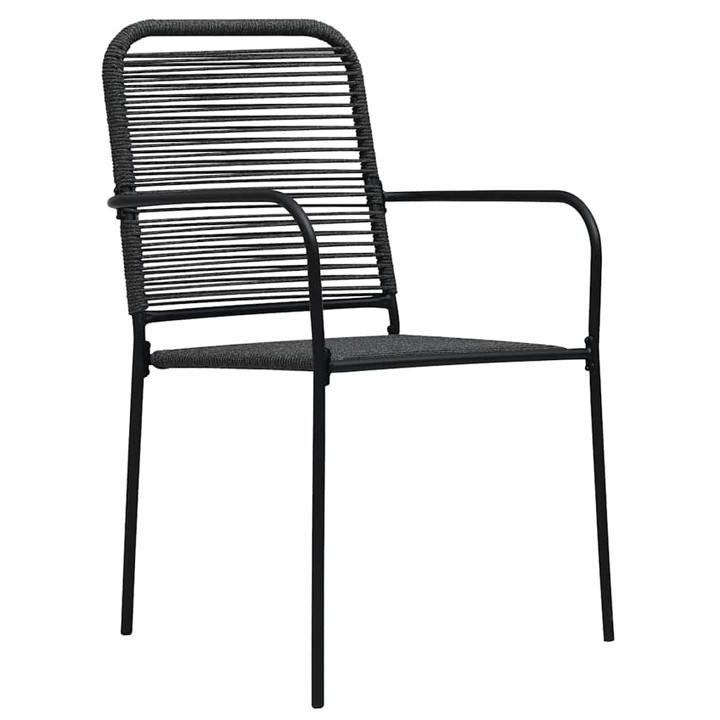 5-delige Tuinset katoenen touw en staal zwart is nu te koop bij PeponiXL, paradijselijk wonen!