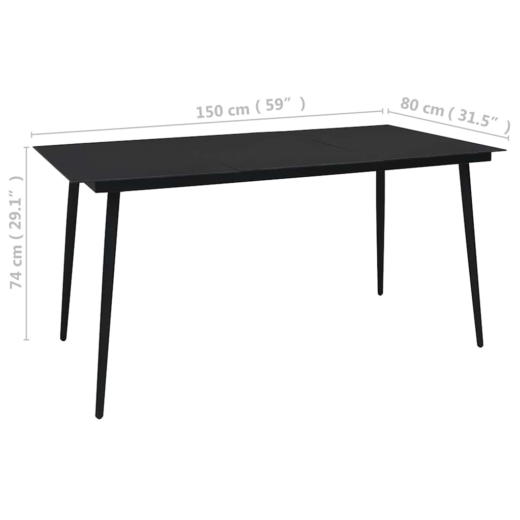 5-delige Tuinset katoenen touw en staal zwart is nu te koop bij PeponiXL, paradijselijk wonen!