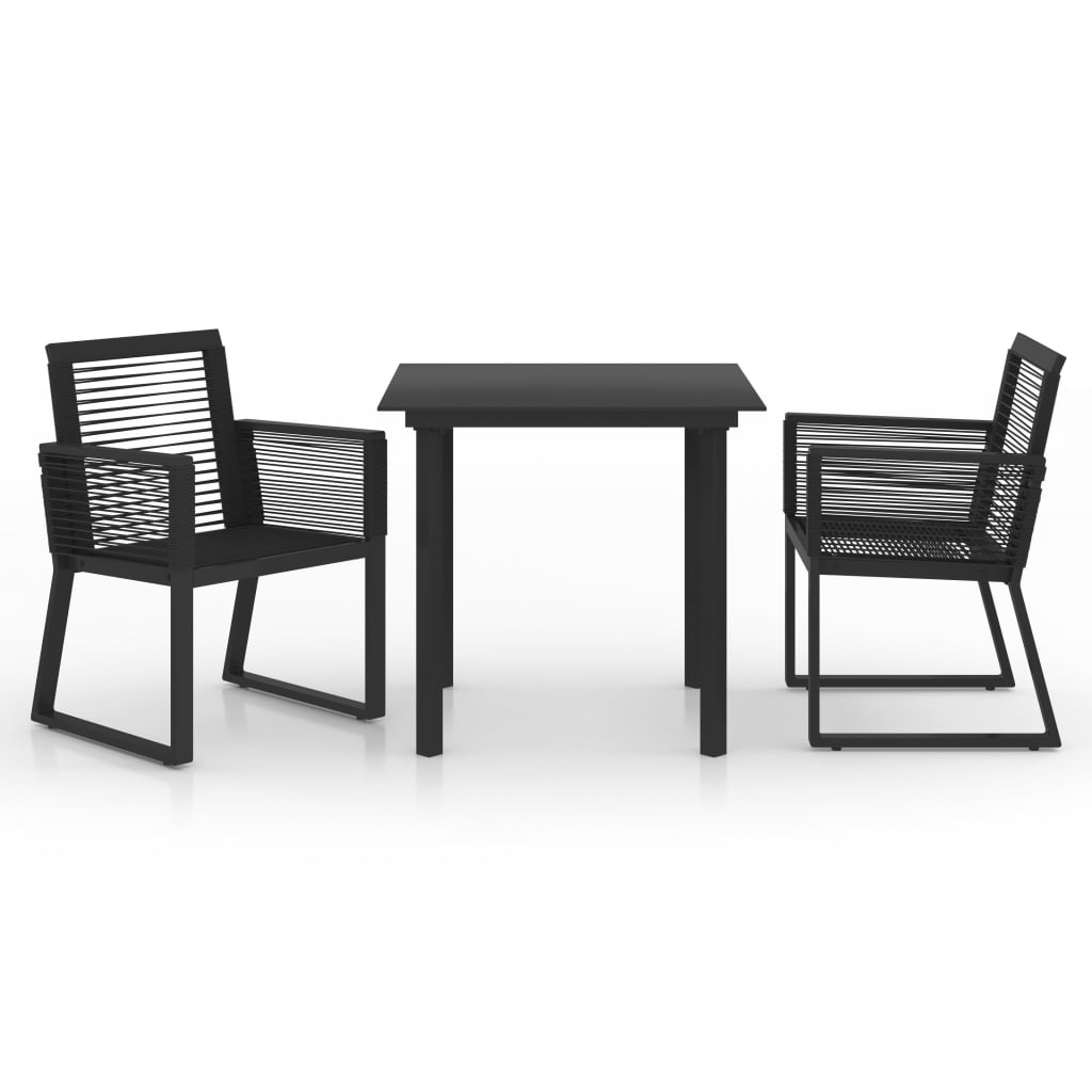 3-delige Tuinset PVC-rattan zwart is nu te koop bij PeponiXL, paradijselijk wonen!