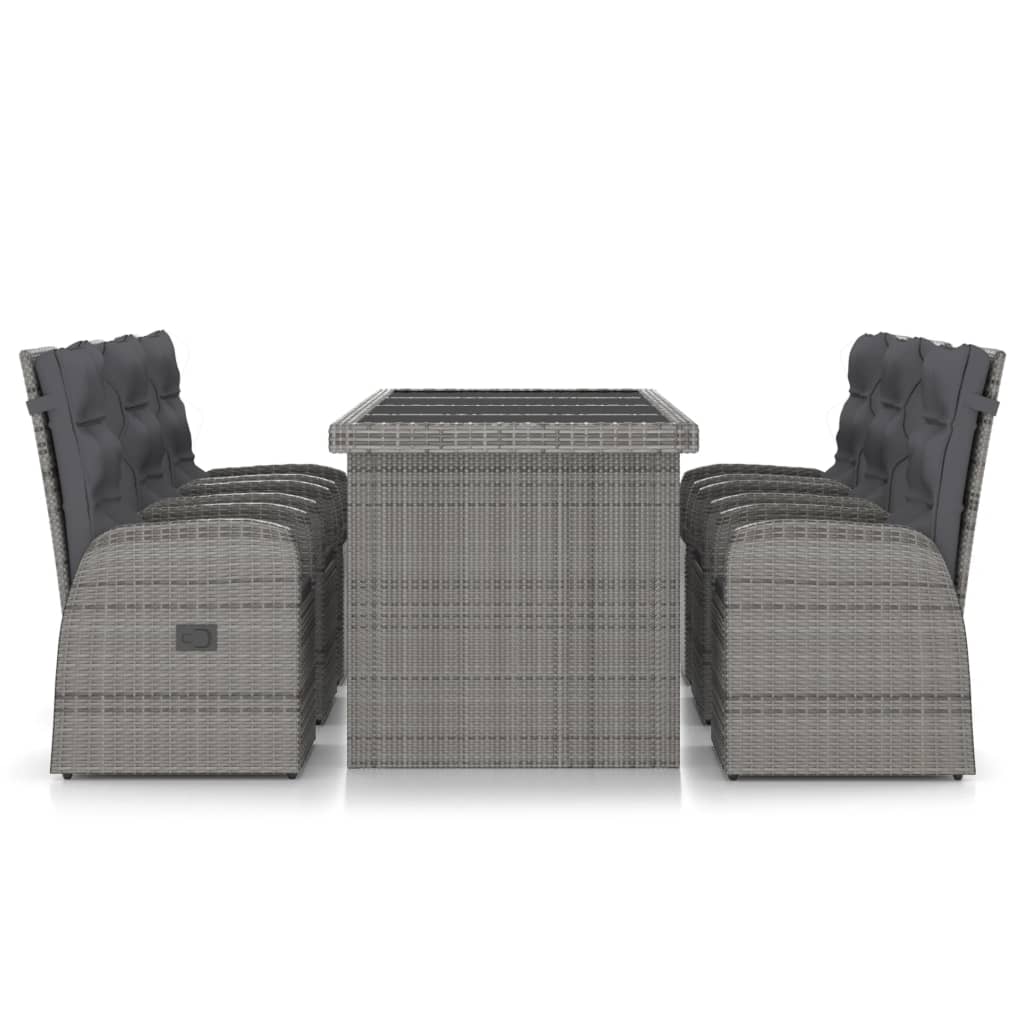 7-delige Tuinset met kussens poly rattan grijs is nu te koop bij PeponiXL, paradijselijk wonen!