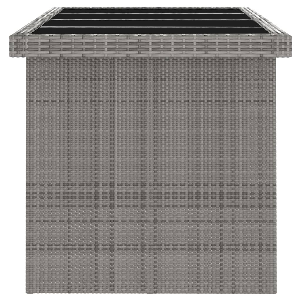 11-delige Tuinset met kussens poly rattan grijs