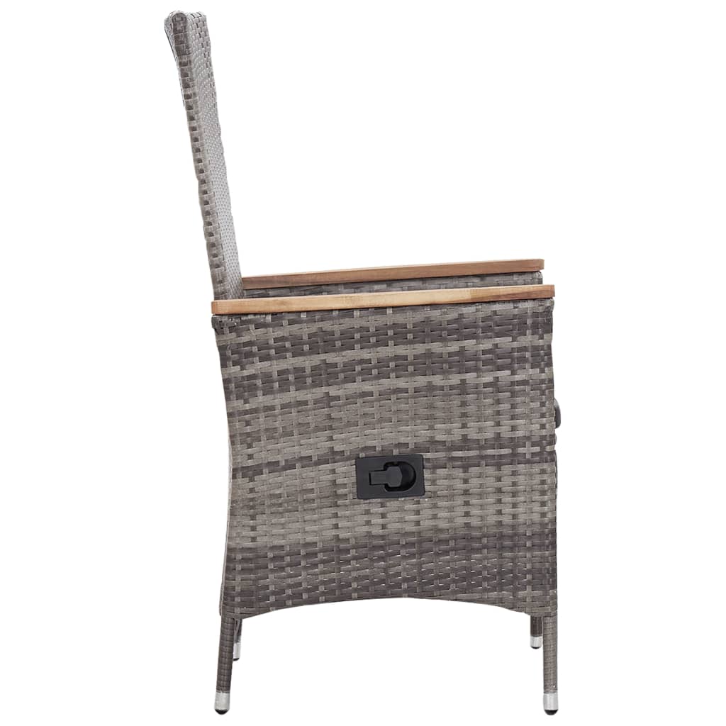 3-delige Loungeset met kussens poly rattan grijs is nu te koop bij PeponiXL, paradijselijk wonen!