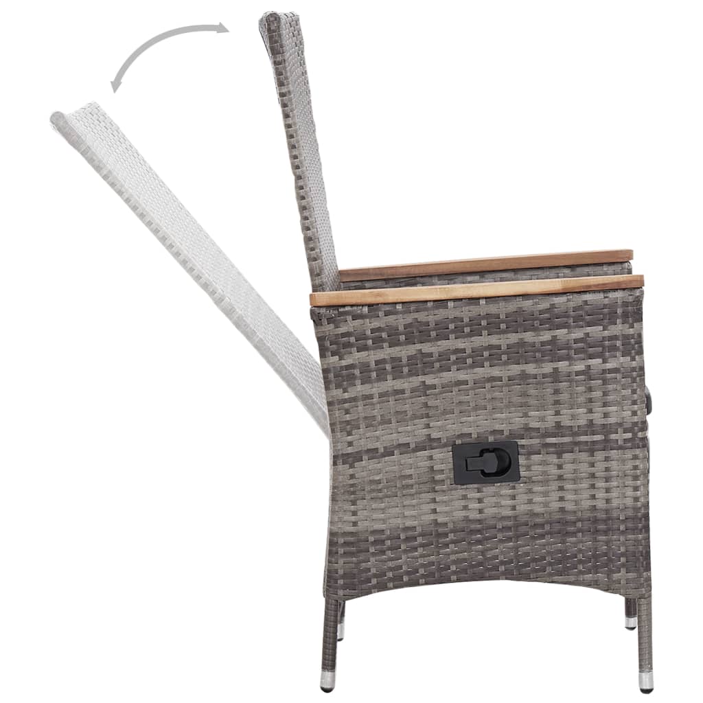 3-delige Loungeset met kussens poly rattan grijs is nu te koop bij PeponiXL, paradijselijk wonen!
