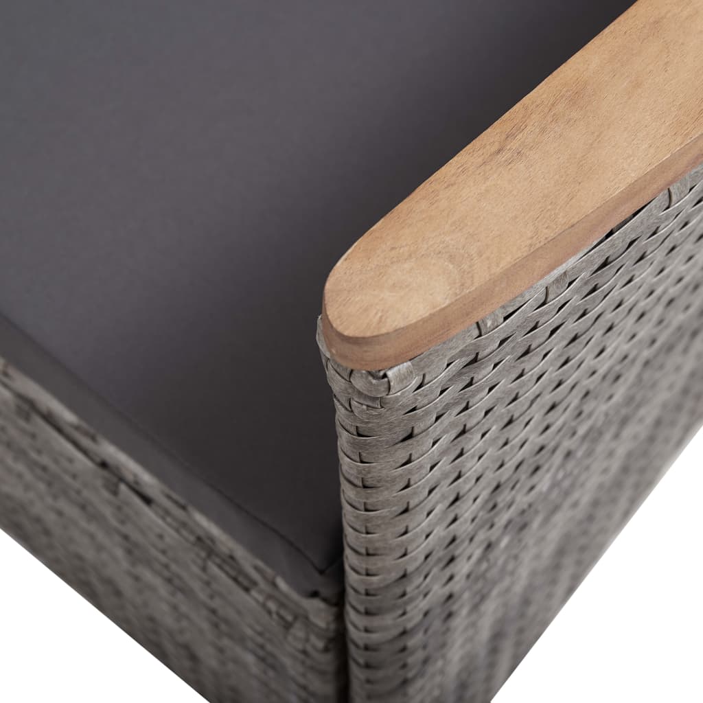 3-delige Loungeset met kussens poly rattan grijs is nu te koop bij PeponiXL, paradijselijk wonen!