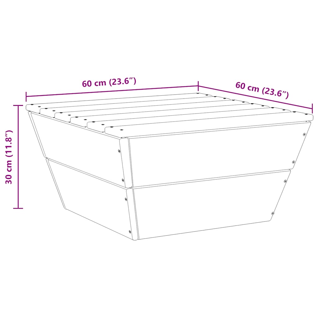 Tuintafels 2 st 60x60x30 cm geïmpregneerd vurenhout is nu te koop bij PeponiXL, paradijselijk wonen!