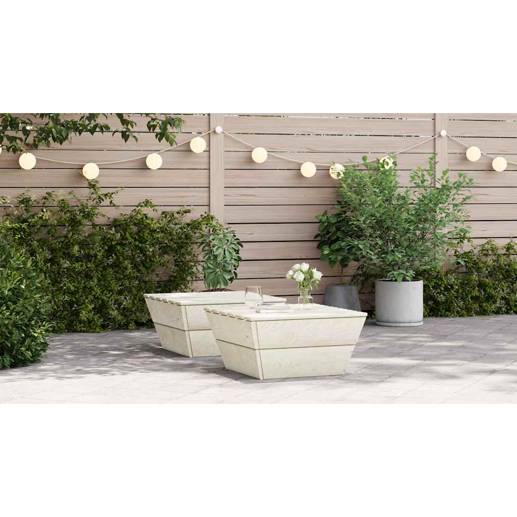 Tuintafels 2 st 60x60x30 cm geïmpregneerd vurenhout is nu te koop bij PeponiXL, paradijselijk wonen!