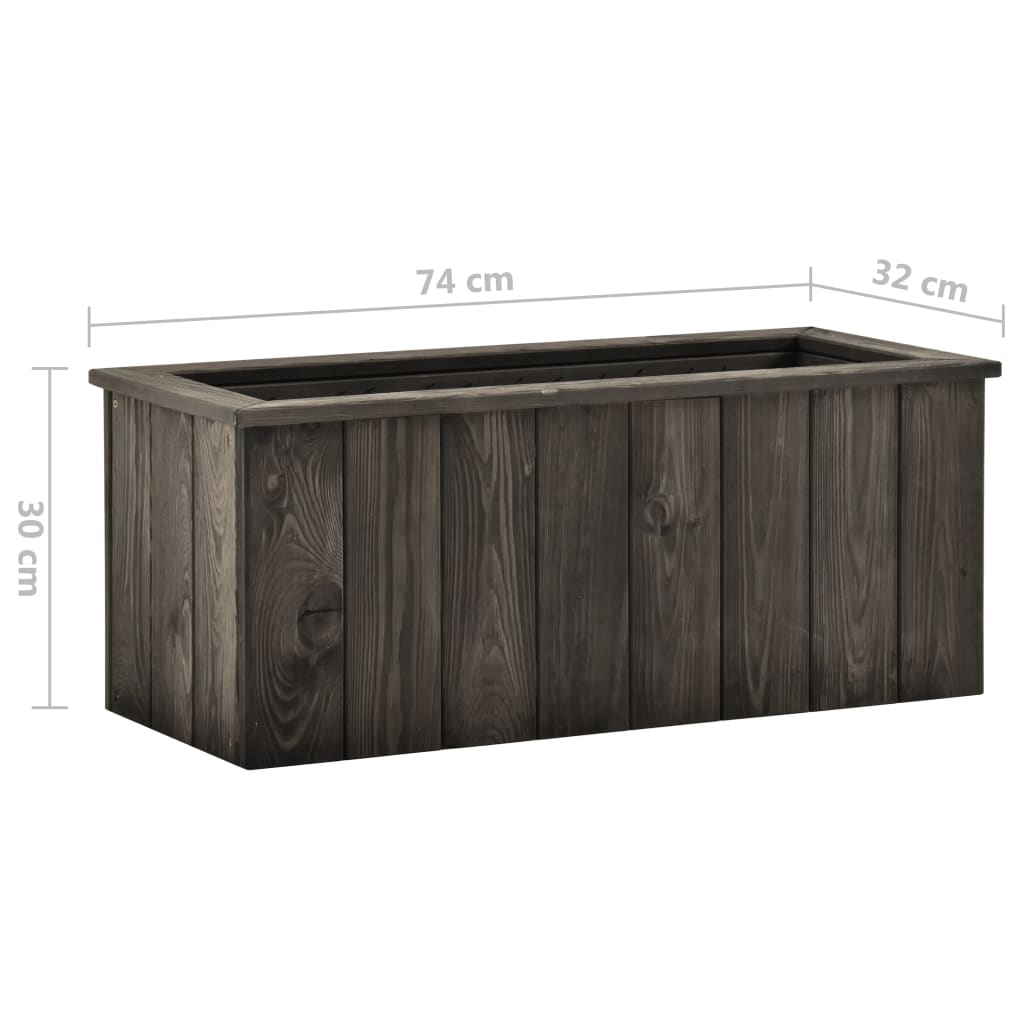 Plantenbak verhoogd 74x32x30 cm massief grenenhout grijs is nu te koop bij PeponiXL, paradijselijk wonen!