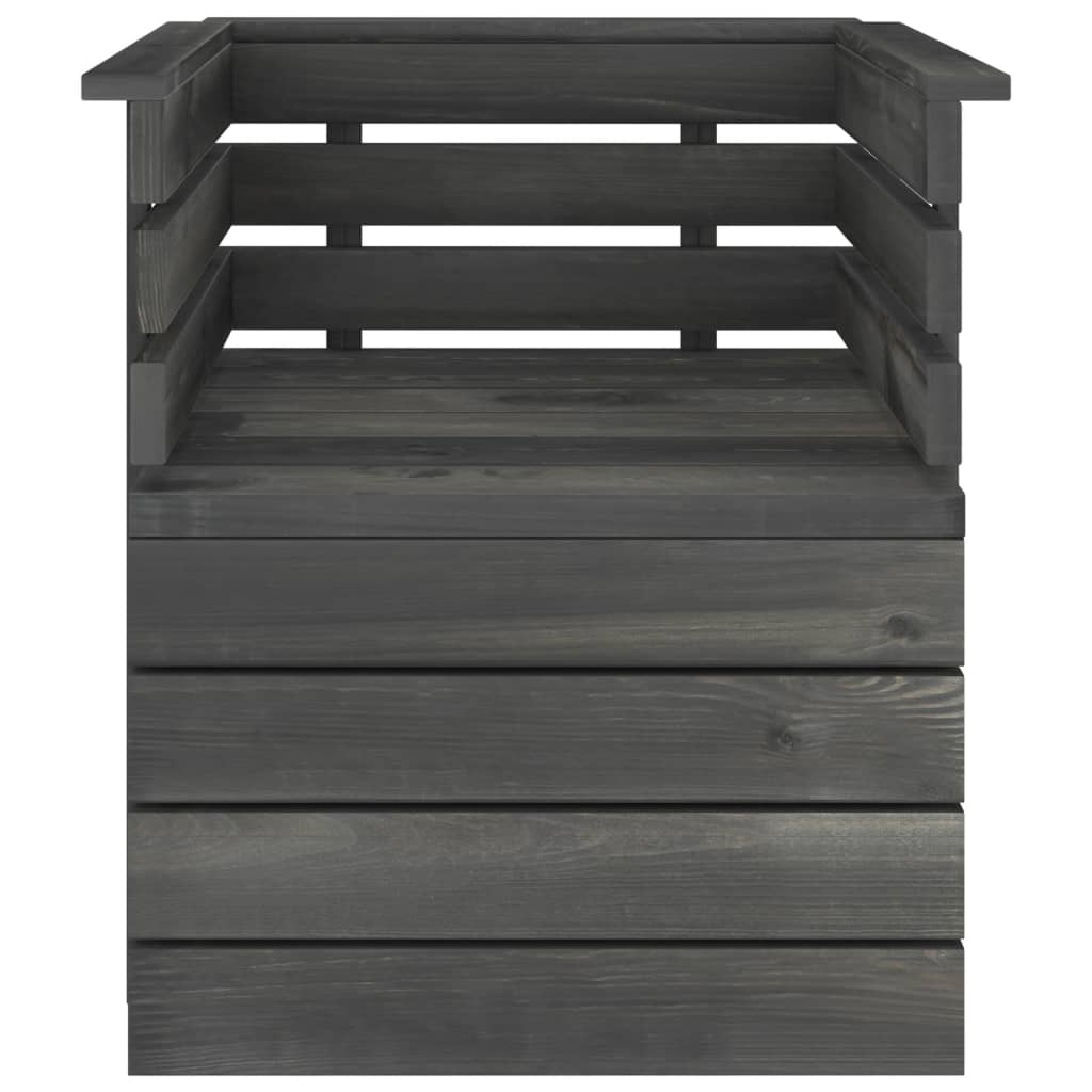 Tuinfauteuil pallet massief grenenhout donkergrijs is nu te koop bij PeponiXL, paradijselijk wonen!