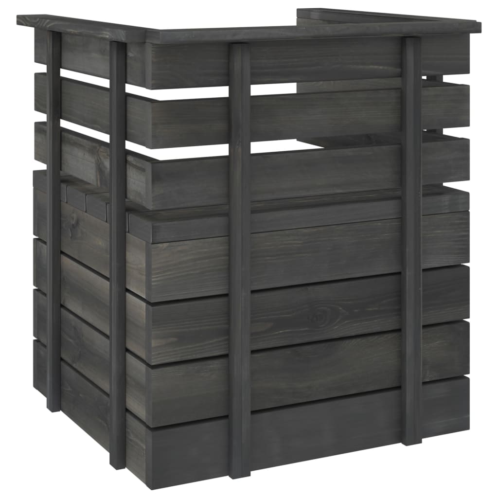 Tuinfauteuil pallet massief grenenhout donkergrijs is nu te koop bij PeponiXL, paradijselijk wonen!