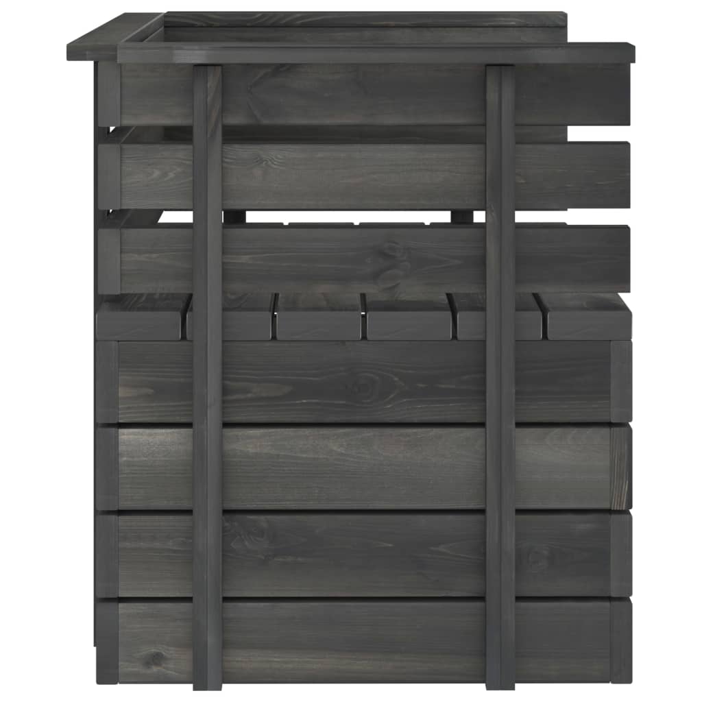 Tuinfauteuil pallet massief grenenhout donkergrijs is nu te koop bij PeponiXL, paradijselijk wonen!