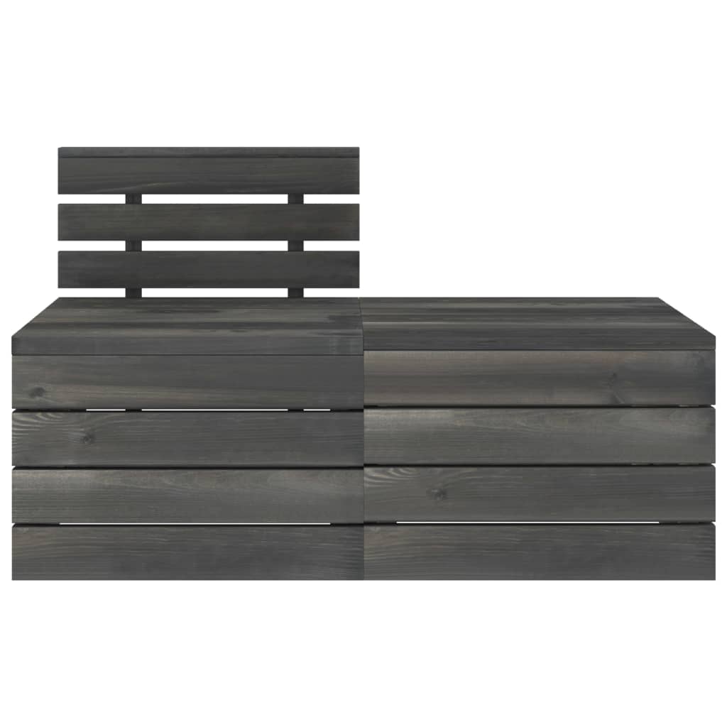 2-delige Loungeset pallet massief grenenhout donkergrijs is nu te koop bij PeponiXL, paradijselijk wonen!
