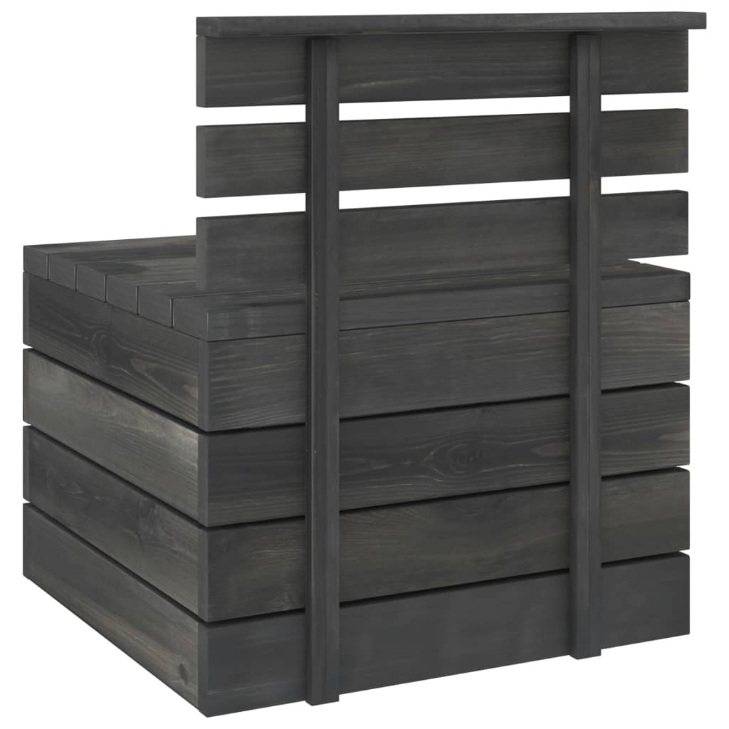2-delige Loungeset pallet massief grenenhout donkergrijs is nu te koop bij PeponiXL, paradijselijk wonen!