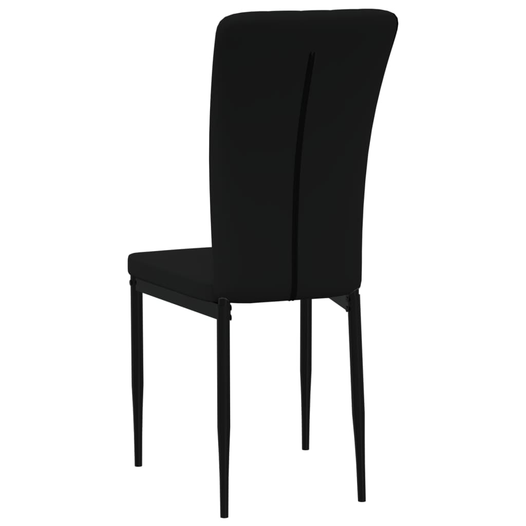 Eetkamerstoelen 2 st fluweel zwart