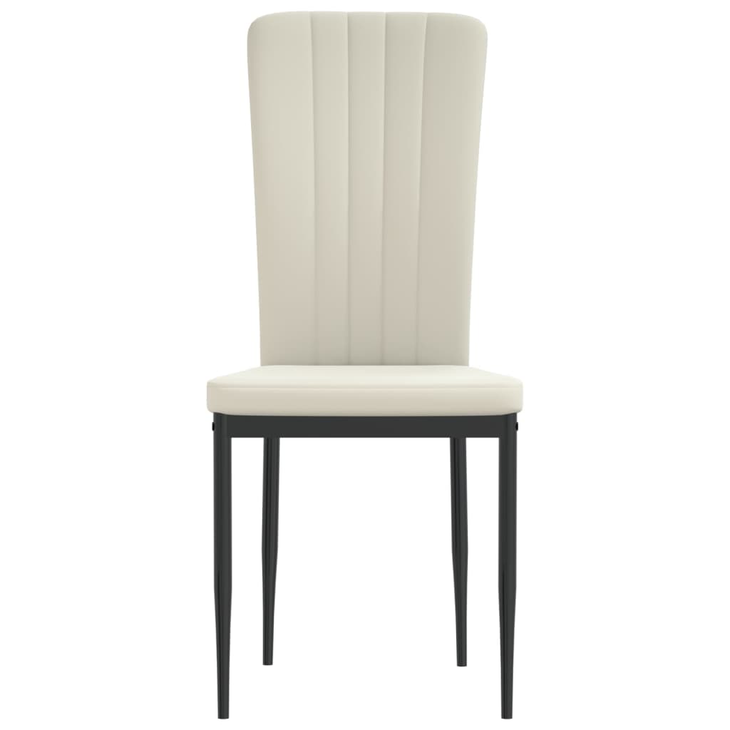 Eetkamerstoelen 2 st fluweel crèmekleurig